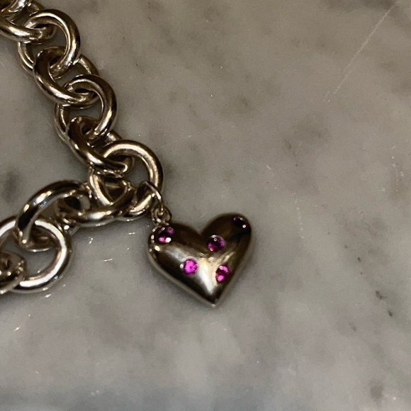 Tiffany & Co. Charm Heart Bracelet w/ Etoile Pink Sapphire & Blue Heart Purse - Picture 11 of 14